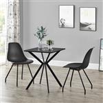 Stijlvolle eettafel - rechthoekig - 60x60cm - zwart