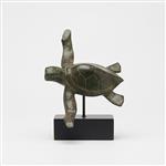 sculptuur, NO RESERVE PRICE - Statue of a Bronze Patinated Turtle on a Stand - 17 cm - Brons