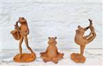 Beeldje - Set of three jolly  frogs - IJzer (gegoten/gesmeed)