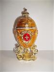Sieradendoos - Big yellow Imperial egg - Fabergé style - Weight : 650 grams - Height: 16 cm - Gold-p