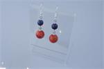 SPONSKORAAL en LAPIS LAZULI oorbel sterling zilver