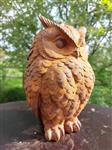 Beeld, large heavy owl cast metal - 20 cm - IJzer (gegoten)