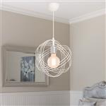 [lux.pro] Hanglamp Hove E27 wit en zilverkleurig