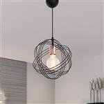 [lux.pro] Hanglamp Hove E27 zwart en koperkleurig