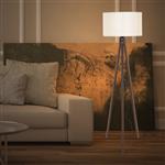 [lux.pro] Staande lamp vloerlamp E27 Rochester walnootkleurig en creme