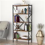 [en.casa] Boekenkast schap Vanylven 160x66x34 cm walnootkleurig
