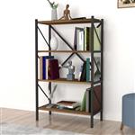 [en.casa] Boekenkast schap Vanylven 121x66x34 cm walnootkleurig