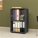 [en.casa] Boekenkast schap Vara 74x49x30 cm antraciet