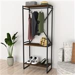 [en.casa] Kledingkast Ulstein open kast 160x66x34 cm eiken antiek en zwart