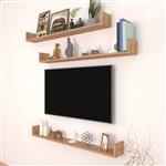 [en.casa] Wandplank set van 3 Höganäs 12x120x15 cm eiken antiek