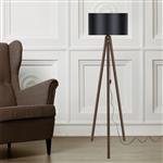 [lux.pro] Staande lamp vloerlamp Rochester E27 walnootkleurig en zwart