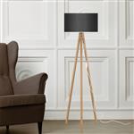 [lux.pro] Staande lamp vloerlamp Rochester E27 bamboe en zwart