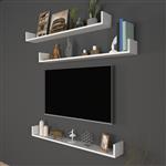 [en.casa] Wandplank set van 3 Höganäs 12x120x15 cm wit