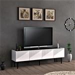 [en.casa] TV meubel Oppdal 45x154x37 cm wit en marmer zwart