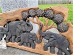 Wanddecoratie - XXL - Hand Carved Wood - Elephant - Thailand