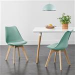 Eetkamerstoel Dubrovnik set van 2 kunstleer en beuken mint