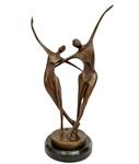 sculptuur, A dancing couple - 48 cm - Brons, Marmer