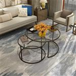 [en.casa] Salontafel set van 2 Kokkola transparant en zwart