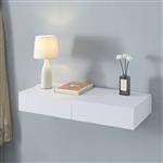 [en.casa] Wandplank Karstula met 2 lades 80x35x12 cm wit