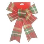 TARTAN RED/GREEN Kerststrik Christmas bow 30*9cm Strik kerst