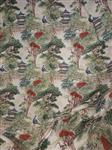 (1) - Esclusivo tessuto art deco' con pagoda giapponese 500x140 cm Esclusivo tessuto art deco' met p