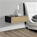 [en.casa] Wandplank met lade 50x24x12cm - zwart en houtlook