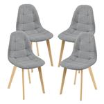 Eetkamerstoel Kopparberg 86x53x47 cm set van 4 lichtgrijs
