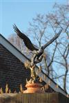 sculptuur, eagle in flight - 33 cm - brons marmer