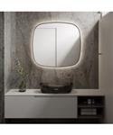 Spiegel Martens Design Peru 120x120 Cm Met Indirecte Verlichting Rondom En Spiegelverwarming Mat Zwa