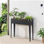 [en.casa] Kweektafel plantenbak 98x25x82 cm staal antraciet