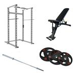 Gymfit volledig home gym pakket | power cage | adjustable bench | gewichten |