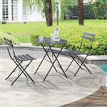 Bistroset Caprile metaal tuintafel met 2 tuinstoelen donkergrijs