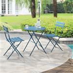 Bistroset Caprile metaal tuintafel met 2 tuinstoelen turquoise