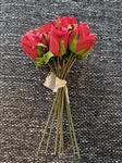 Actie Valentijnboeketje Zijde Rozen 25cm Artificial Red Rose WarmROOD /bundel +/-14 st mooie roosjes