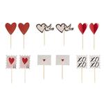 Rode Cupcake Toppers Love 12st