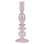 Parisian Love Candle Holder Pink Glass Small Bubble
