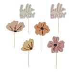 Floral Baby Paper Floral Cupcake Toppers