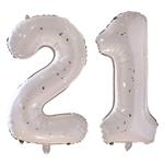 Neutral Party 21 Milestone Balloon Bundle  Foil Numbers