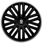 4-Delige Sparco Wieldoppenset Bergamo 14-inch zwart/grijs