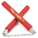 Rode Foam Nunchaku met ketting