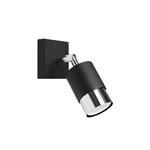 Muurlamp NERO zwart/chroom - 1x GU10 fitting - IP20 230V