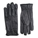 Zwarte ongevoerde leren handschoenen