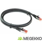ACT Zwarte 3 meter PVC U/FTP CAT6A high flexibility tangle-free patchkabel snagless met RJ45 connect