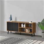 Commode Gnesta 53x120x30 cm zwart en houtkleurig