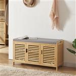 [en.casa] Schoenenkast Selk 50x90x35 cm bamboe grijs