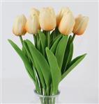 Actie Tulp Tulpen 33cm bundel kleur Champage H / Bundel +/-10st Zijde Tulpen Real Touch Foam