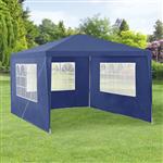 Paviljoen partytent met 4 zijwanden 4x3x2,55 m donkerblauw
