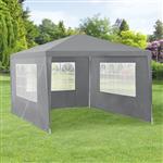 Paviljoen partytent met 4 zijwanden 4x3x2,55 m donkergrijs