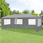 Paviljoen partytent met 6 zijwanden 6x3x2,55 m donkergrijs