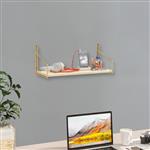 [en.casa] Wandplank Muurame 40x14x17 cm goudkleurig en naturel